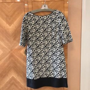 Adriana Papell dress with faux leather trim